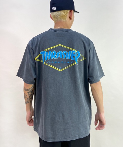 THRASHER（スラッシャー）の「【ムラサキスポーツ別注】THRASHER/スラッシャー ルーズフィット バックプリントTシャツ TH8122VG DIAMND（Tシャツ/カットソー・メンズ・ブラック/ホワイト・M/XL/L）」の2枚目の写真
