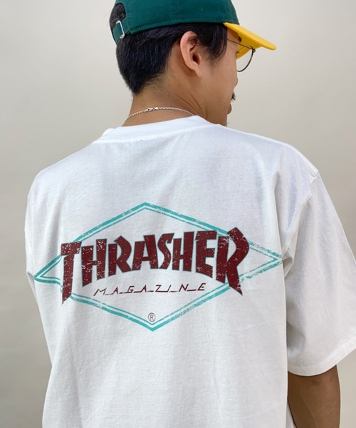THRASHER（スラッシャー）の「【ムラサキスポーツ別注】THRASHER/スラッシャー ルーズフィット バックプリントTシャツ TH8122VG DIAMND（Tシャツ/カットソー・メンズ・ブラック/ホワイト・M/XL/L）」の14枚目の写真