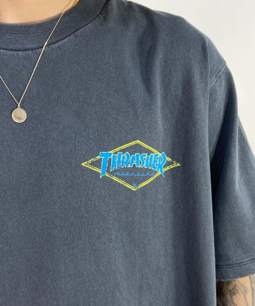 THRASHER（スラッシャー）の「【ムラサキスポーツ別注】THRASHER/スラッシャー ルーズフィット バックプリントTシャツ TH8122VG DIAMND（Tシャツ/カットソー・メンズ・ブラック/ホワイト・M/XL/L）」の4枚目の写真
