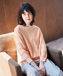 ドルマンスリーブストライプニット《手洗い可能》