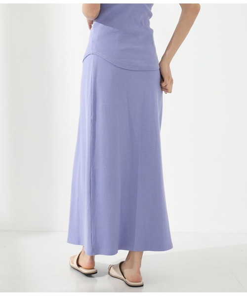 Settimissimo(セッティミッシモ)の「巻きスカート風テレコスカート(スカート・レディース・スミクロ/ラベンダー/イエロー・FREE)」の11枚目の写真