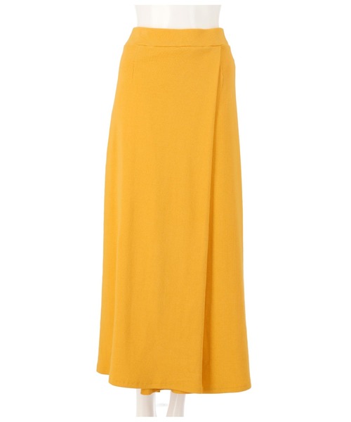 Settimissimo(セッティミッシモ)の「巻きスカート風テレコスカート(スカート・レディース・スミクロ/ラベンダー/イエロー・FREE)」の4枚目の写真