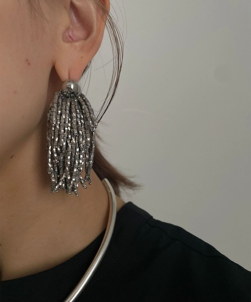 Ameri（アメリ）の「MEDI GLASS BEADS PIERCE（ピアス（両耳用）・レディース・シルバー/ゴールド・FREE）」の3枚目の写真