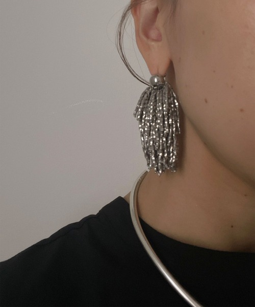 Ameri（アメリ）の「MEDI GLASS BEADS PIERCE（ピアス（両耳用）・レディース・シルバー/ゴールド・FREE）」の4枚目の写真