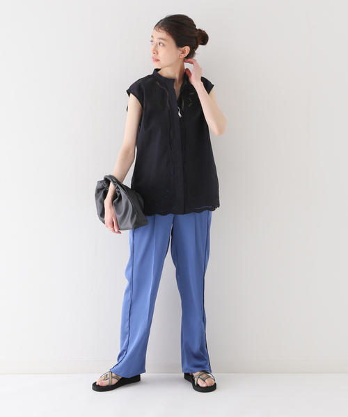 B.C STOCK(ベーセーストック)の「カットワーク刺繍ブラウス(シャツ/ブラウス・レディース・ホワイト/ブラック/イエロー・FREE)」の17枚目の写真