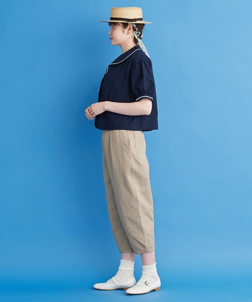 Malle（マル）の「malle コンパクトリネンカルゼ 短めパンツ（その他パンツ・レディース・ブラック/ベージュ・FREE）」の16枚目の写真