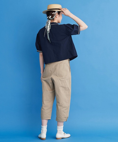 Malle（マル）の「malle コンパクトリネンカルゼ 短めパンツ（その他パンツ・レディース・ブラック/ベージュ・FREE）」の17枚目の写真