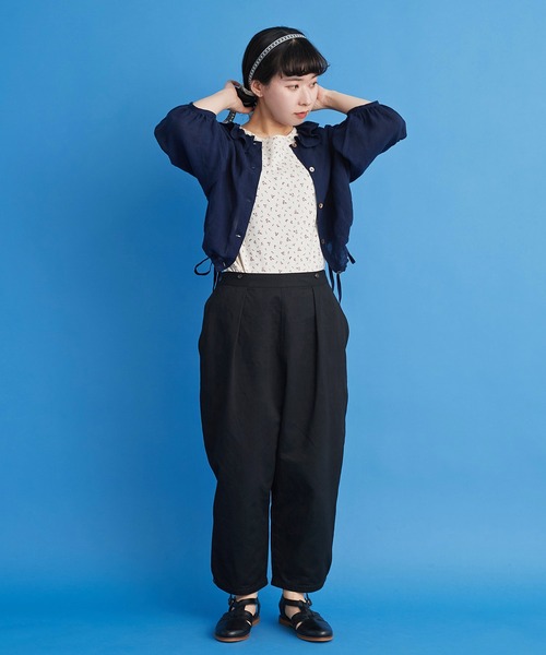 Malle（マル）の「malle コンパクトリネンカルゼ 短めパンツ（その他パンツ・レディース・ブラック/ベージュ・FREE）」の21枚目の写真