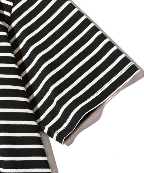 HARVESTY（ハーベスティ）の「HARVESTY/ハーベスティ 半袖ジャンボT シルケットボーダー（Tシャツ/カットソー・レディース・ホワイト×ブルー/ホワイト×レッド/ブラック×ホワイト・2/1）」の19枚目の写真