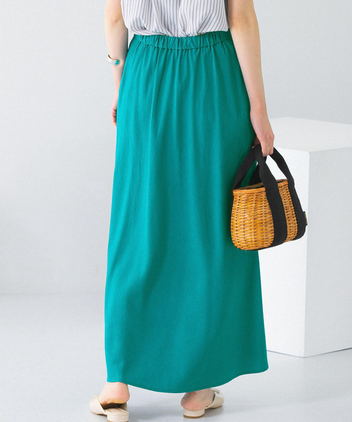 URBAN RESEARCH ROSSO WOMEN(アーバンリサーチ ロッソ)の「リネンフレアーナロースカート(スカート・レディース・ブラウン/グリーン/アイボリー/レッド・38/36)」の18枚目の写真