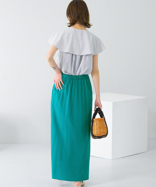 URBAN RESEARCH ROSSO WOMEN(アーバンリサーチ ロッソ)の「リネンフレアーナロースカート(スカート・レディース・ブラウン/グリーン/アイボリー/レッド・38/36)」の21枚目の写真