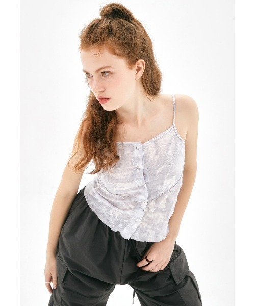 FANCY CLUB（ファンシークラブ）の「A'GEM/9 × .kom『 FANCY CLUB/ファンシークラブ』GLITCH OPEN SLEEVELESS/グリッチオープンスリーブレス キャミソール（キャミソール・レディース・ブラック/グレー・FREE）」の9枚目の写真