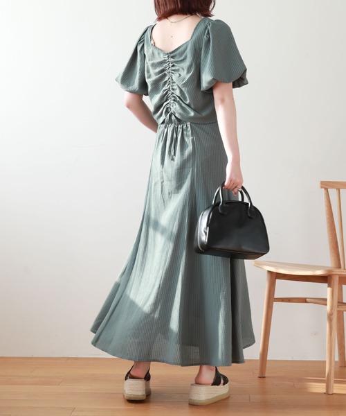 archives(アルシーヴ)の「シアーチェックマーメイドキャミワンピース+2WayクロップドBLセット(ワンピース・レディース・ブラック/ベージュ/グリーン・MEDIUM)」の3枚目の写真