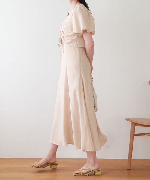 archives(アルシーヴ)の「シアーチェックマーメイドキャミワンピース+2WayクロップドBLセット(ワンピース・レディース・ブラック/ベージュ/グリーン・MEDIUM)」の15枚目の写真