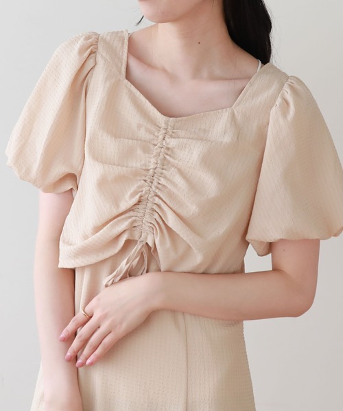 archives(アルシーヴ)の「シアーチェックマーメイドキャミワンピース+2WayクロップドBLセット(ワンピース・レディース・ブラック/ベージュ/グリーン・MEDIUM)」の7枚目の写真