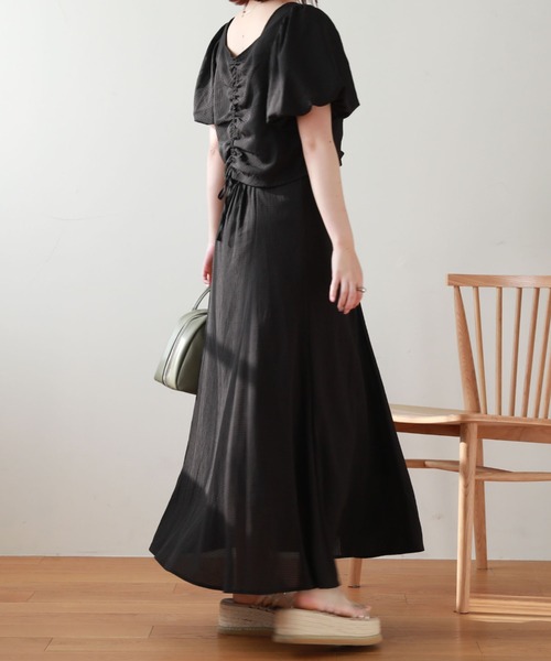 archives(アルシーヴ)の「シアーチェックマーメイドキャミワンピース+2WayクロップドBLセット(ワンピース・レディース・ブラック/ベージュ/グリーン・MEDIUM)」の13枚目の写真