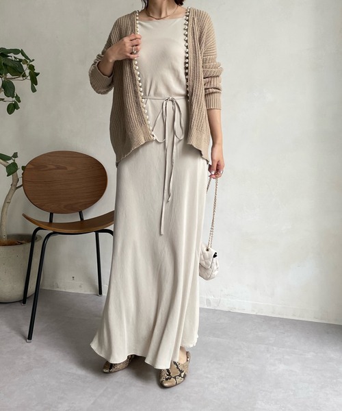 DouDou（ドゥドゥ）の「【一部WEB限定カラー】AWパールニットカーディガン（カーディガン/ボレロ・レディース・ベージュ/チャコールグレー/ブラック/グレイッシュベージュ/ライトベージュ・FREE）」の18枚目の写真