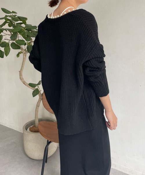 DouDou（ドゥドゥ）の「【一部WEB限定カラー】AWパールニットカーディガン（カーディガン/ボレロ・レディース・ベージュ/チャコールグレー/ブラック/グレイッシュベージュ/ライトベージュ・FREE）」の7枚目の写真