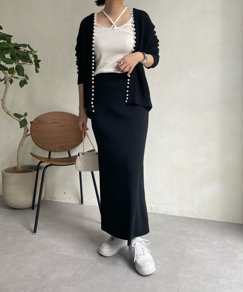 DouDou（ドゥドゥ）の「【一部WEB限定カラー】AWパールニットカーディガン（カーディガン/ボレロ・レディース・ベージュ/チャコールグレー/ブラック/グレイッシュベージュ/ライトベージュ・FREE）」の19枚目の写真