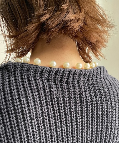 DouDou（ドゥドゥ）の「【一部WEB限定カラー】AWパールニットカーディガン（カーディガン/ボレロ・レディース・ベージュ/チャコールグレー/ブラック/グレイッシュベージュ/ライトベージュ・FREE）」の13枚目の写真