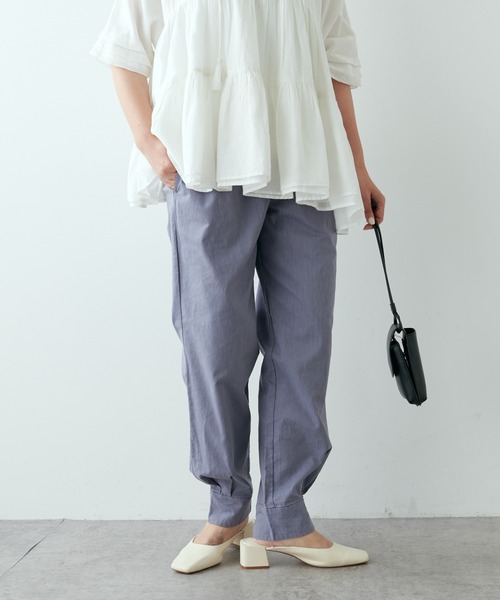 PUAL CE CIN（ピュアルセシン）の「綿麻ストレッチジョガーパンツ（その他パンツ・レディース・ブラック/ベージュ/グレー・FREE）」の3枚目の写真