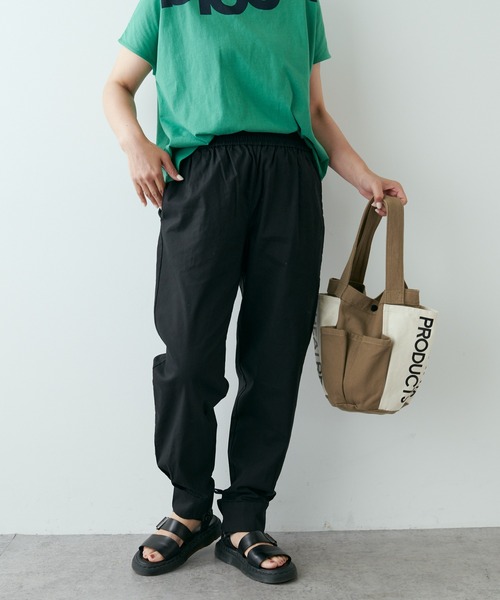 PUAL CE CIN（ピュアルセシン）の「綿麻ストレッチジョガーパンツ（その他パンツ・レディース・ブラック/ベージュ/グレー・FREE）」の2枚目の写真