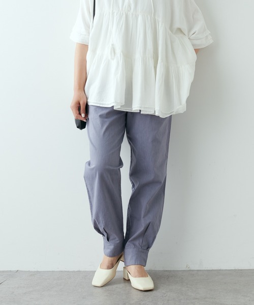 PUAL CE CIN（ピュアルセシン）の「綿麻ストレッチジョガーパンツ（その他パンツ・レディース・ブラック/ベージュ/グレー・FREE）」の7枚目の写真