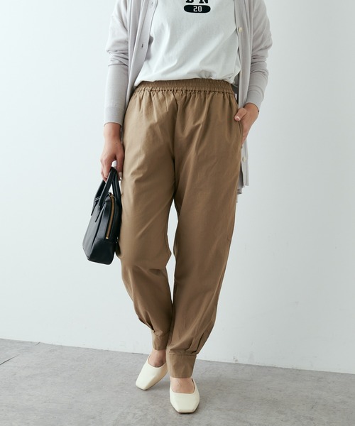PUAL CE CIN（ピュアルセシン）の「綿麻ストレッチジョガーパンツ（その他パンツ・レディース・ブラック/ベージュ/グレー・FREE）」の4枚目の写真