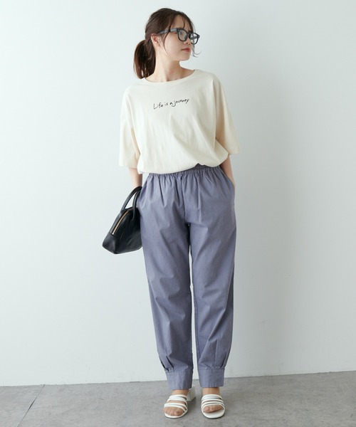 PUAL CE CIN（ピュアルセシン）の「綿麻ストレッチジョガーパンツ（その他パンツ・レディース・ブラック/ベージュ/グレー・FREE）」の11枚目の写真