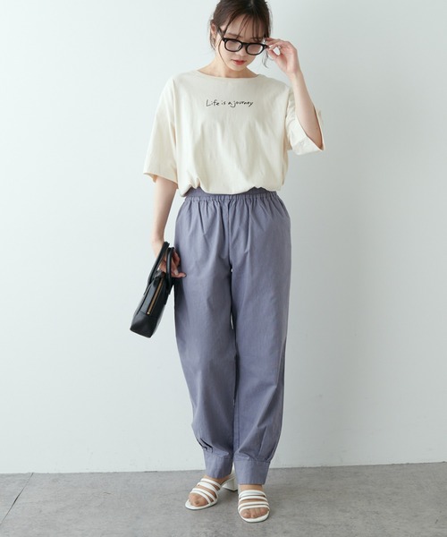 PUAL CE CIN（ピュアルセシン）の「綿麻ストレッチジョガーパンツ（その他パンツ・レディース・ブラック/ベージュ/グレー・FREE）」の12枚目の写真