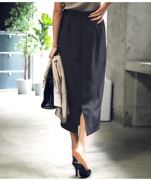 ANAP(アナップ)の「バックスリットロングスカート(スカート・レディース・ブラック/モカ/ライトベージュ・FREE)」の2枚目の写真