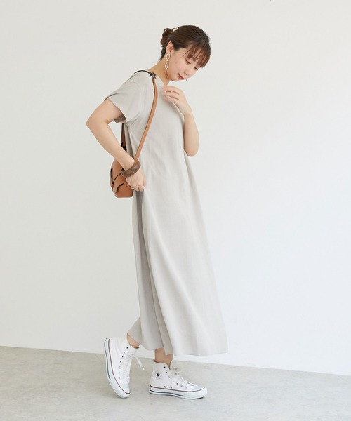[ Margarethowell ] Vネック 麻のワンピース set0182-1-1a.jpg