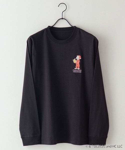 OUTDOOR PRODUCTS（アウトドアプロダクツ）の「【OUTDOOR PRODUCTS/アウトドアプロダクツ】「おさるのジョージ」 ロンT（Tシャツ/カットソー・メンズ・ホワイト/ブラック/ダークグリーン/パープル・MEDIUM/LARGE/X-LARGE）」の6枚目の写真