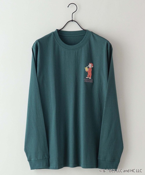 OUTDOOR PRODUCTS（アウトドアプロダクツ）の「【OUTDOOR PRODUCTS/アウトドアプロダクツ】「おさるのジョージ」 ロンT（Tシャツ/カットソー・メンズ・ホワイト/ブラック/ダークグリーン/パープル・MEDIUM/LARGE/X-LARGE）」の7枚目の写真