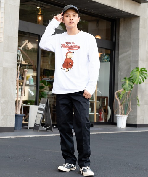 OUTDOOR PRODUCTS（アウトドアプロダクツ）の「【OUTDOOR PRODUCTS/アウトドアプロダクツ】「おさるのジョージ」 ロンT（Tシャツ/カットソー・メンズ・ホワイト/ブラック/ダークグリーン/パープル・MEDIUM/LARGE/X-LARGE）」の14枚目の写真