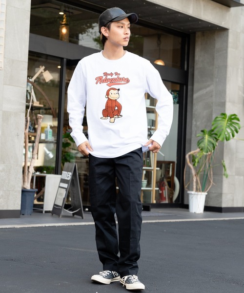 OUTDOOR PRODUCTS（アウトドアプロダクツ）の「【OUTDOOR PRODUCTS/アウトドアプロダクツ】「おさるのジョージ」 ロンT（Tシャツ/カットソー・メンズ・ホワイト/ブラック/ダークグリーン/パープル・MEDIUM/LARGE/X-LARGE）」の15枚目の写真