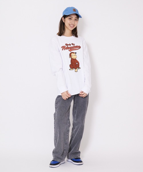 OUTDOOR PRODUCTS（アウトドアプロダクツ）の「【OUTDOOR PRODUCTS/アウトドアプロダクツ】「おさるのジョージ」 ロンT（Tシャツ/カットソー・メンズ・ホワイト/ブラック/ダークグリーン/パープル・MEDIUM/LARGE/X-LARGE）」の18枚目の写真