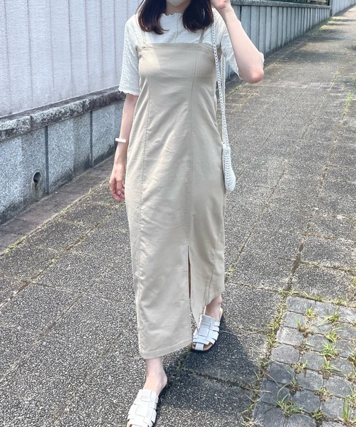 LE MORE(リモア)の「リネンキャミワンピ(ワンピース・レディース・ベージュ/アイボリー/キャメル・FREE/SMALL)」の12枚目の写真