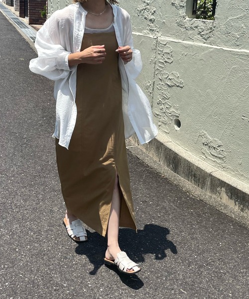 LE MORE(リモア)の「リネンキャミワンピ(ワンピース・レディース・ベージュ/アイボリー/キャメル・FREE/SMALL)」の19枚目の写真