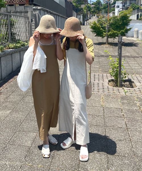 LE MORE(リモア)の「リネンキャミワンピ(ワンピース・レディース・ベージュ/アイボリー/キャメル・FREE/SMALL)」の13枚目の写真