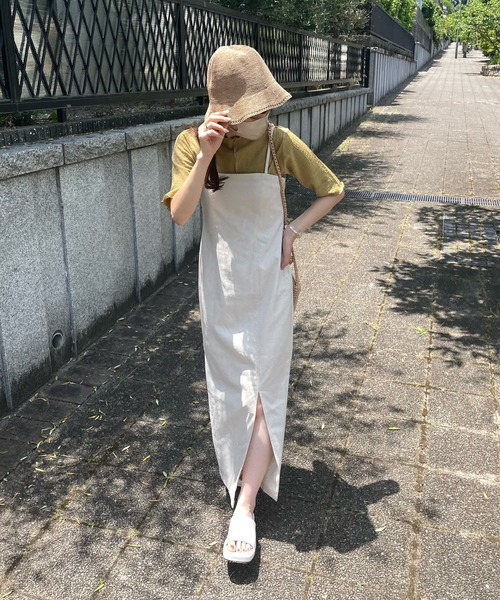 LE MORE(リモア)の「リネンキャミワンピ(ワンピース・レディース・ベージュ/アイボリー/キャメル・FREE/SMALL)」の11枚目の写真