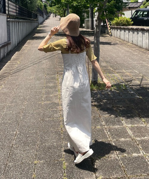 LE MORE(リモア)の「リネンキャミワンピ(ワンピース・レディース・ベージュ/アイボリー/キャメル・FREE/SMALL)」の7枚目の写真