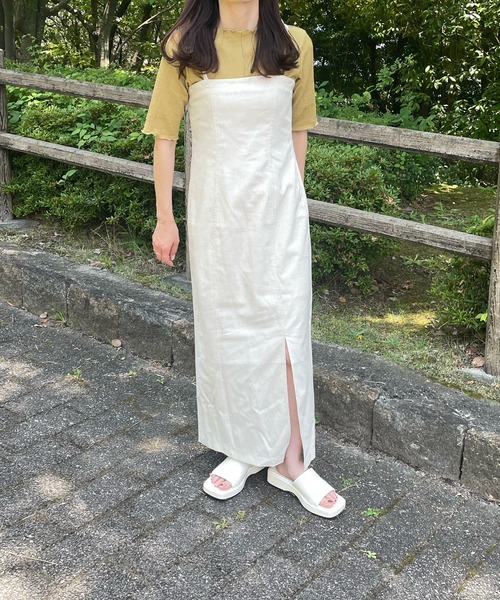 LE MORE(リモア)の「リネンキャミワンピ(ワンピース・レディース・ベージュ/アイボリー/キャメル・FREE/SMALL)」の18枚目の写真