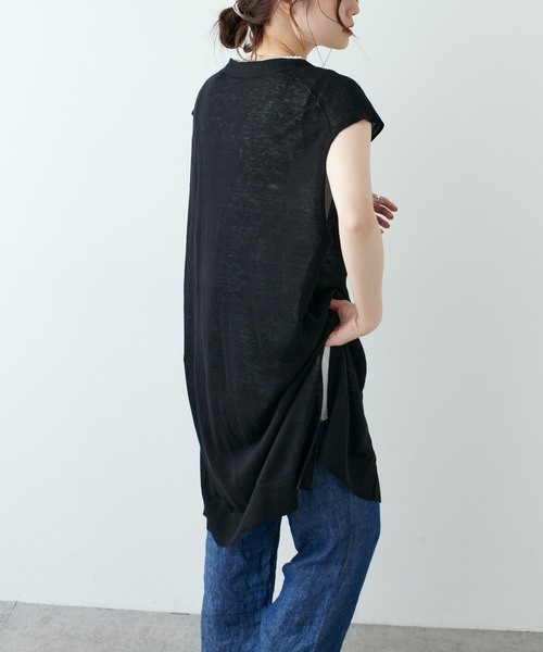 PUAL CE CIN（ピュアルセシン）の「フランダースリネンジレベスト（ベスト・レディース・ブラック/ナチュラル/グリーン/ブルー・FREE）」の14枚目の写真