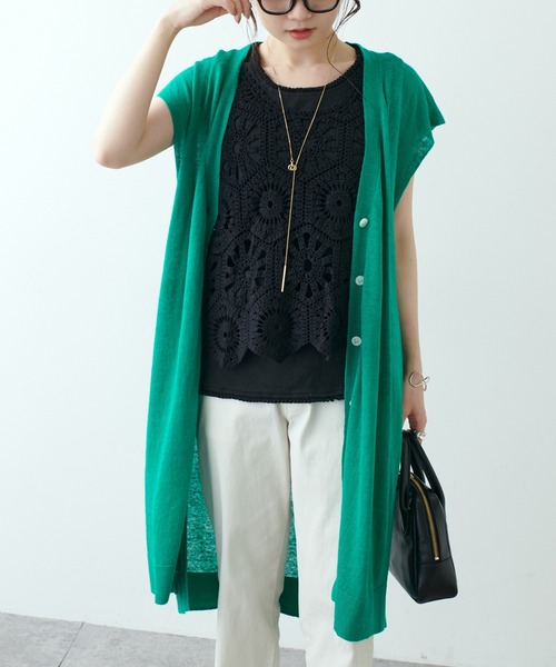 PUAL CE CIN（ピュアルセシン）の「フランダースリネンジレベスト（ベスト・レディース・ブラック/ナチュラル/グリーン/ブルー・FREE）」の19枚目の写真