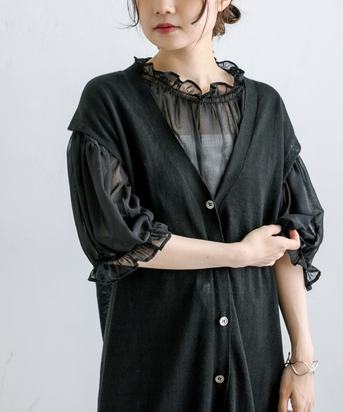 PUAL CE CIN（ピュアルセシン）の「フランダースリネンジレベスト（ベスト・レディース・ブラック/ナチュラル/グリーン/ブルー・FREE）」の18枚目の写真