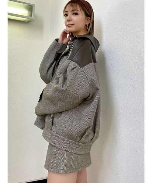 GYDA（ジェイダ）の「【セットアップ着用可】mix material スカートライクショートパンツ（スカート・レディース・ブラック/ブラウン・SMALL/MEDIUM）」の17枚目の写真