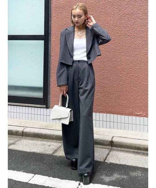 EMODA（エモダ）の「ウールブレンドワイドパンツ（その他パンツ・レディース・グレー/その他/ベージュ・SMALL/MEDIUM）」の10枚目の写真