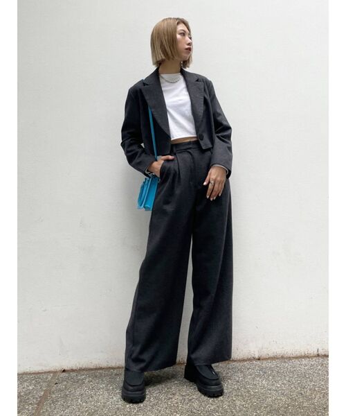 EMODA（エモダ）の「ウールブレンドワイドパンツ（その他パンツ・レディース・グレー/その他/ベージュ・SMALL/MEDIUM）」の4枚目の写真