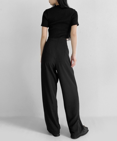 LVEU.(ラブユ.)の「High waist color slacks / ハイウエストカラースラックス(スラックス・レディース・ブラック/パープル/ブルー・FREE)」の7枚目の写真
